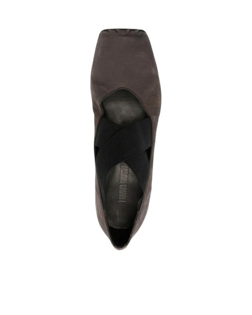 Uma Wang Black Square-Toe Ballet Flats