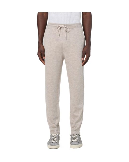 Brunello Cucinelli Natural Cashmere-Blend Track Pants for men