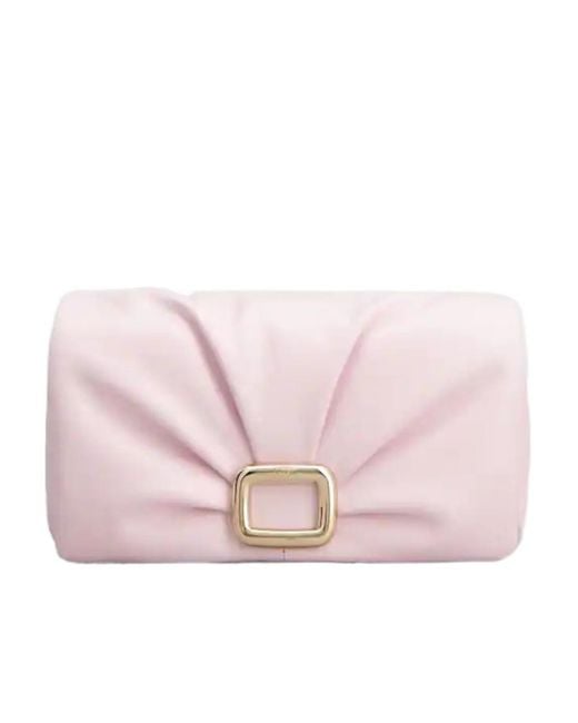 Roger Vivier Pink Ruched Detailed Mini Crossbody Bag