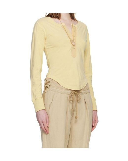 Isabel Marant Natural Talicia Long-Sleeved Henley Shirt