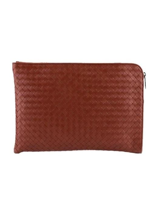 Bottega Veneta Red Intrecciato Clutch for men