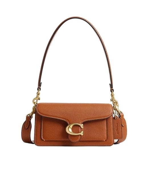 COACH Brown Tabby 20 Logo Plaque Shoulder Bag