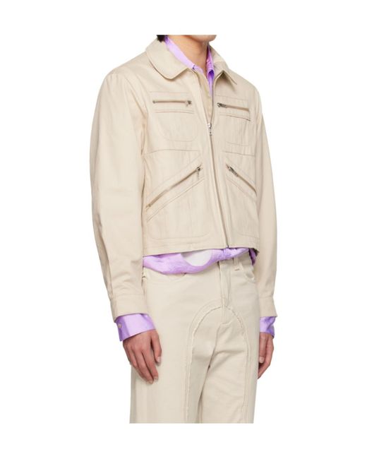 Edward Cuming Natural Collared Casual Jacket for men