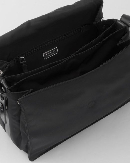 Prada Black Traveller Medium Padded Re-Nylon Bag
