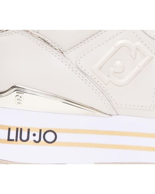 Liu Jo White Logo Patch Lace-Up Sneakers
