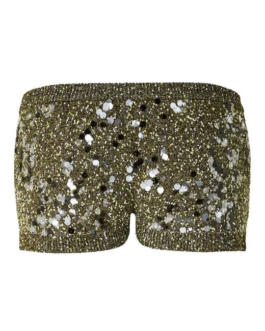 Gucci Green Sequin Knit Shorts
