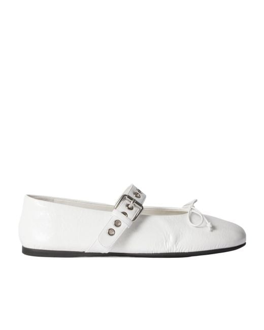 MIUMIU＊ナプラック バレリーナ White Miu Miu Naplak Ballerinas in White | Lyst