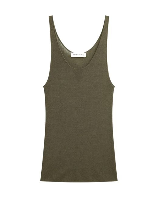 Frankie Shop Green Rivo Ribbed Knit Tank Top