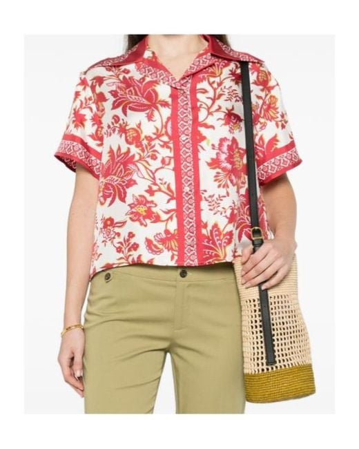 Etro Red Floral Printed Shirt