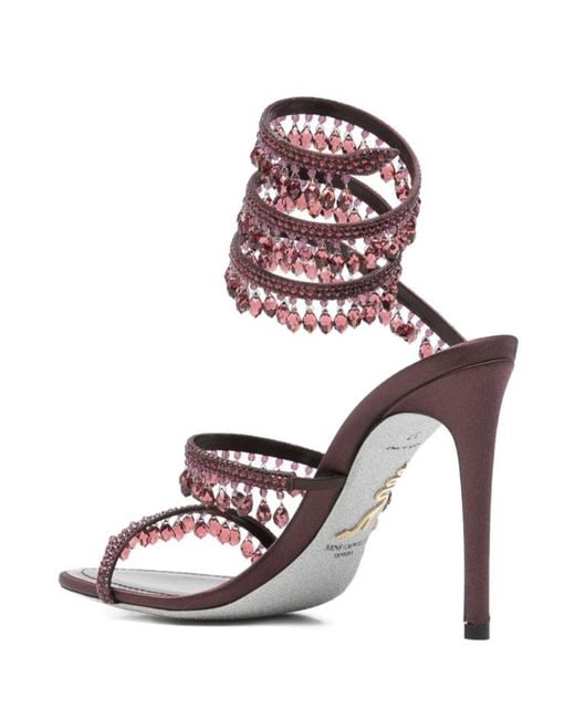 Rene Caovilla Pink Round-Toe High-Heeled Sandals
