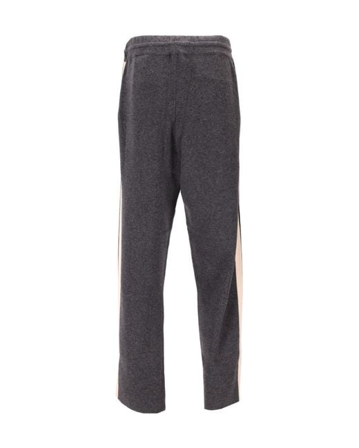 Palm Angels Gray Logo Stripe Knit Trousers