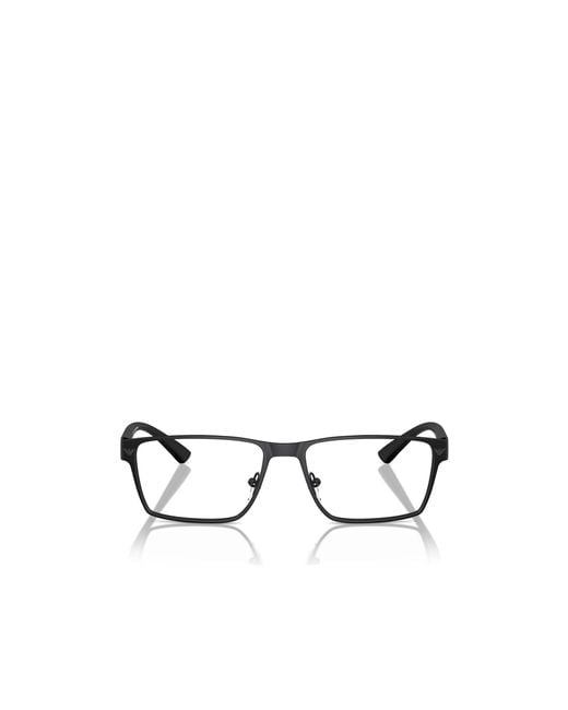 Emporio Armani Metallic Matte Effect Rectangular Frame Glasses for men
