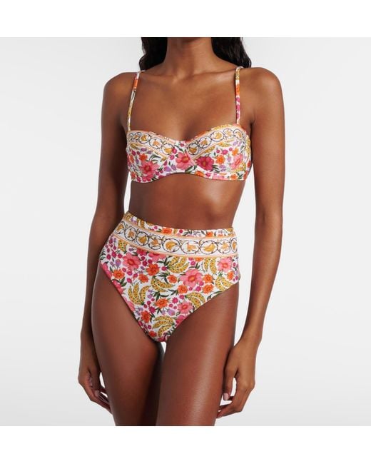 Farm Rio Pink Banana-Print Underwire Bikini Top