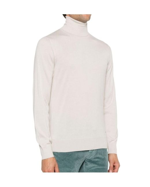 Brioni White Fine-Knit Sweater for men
