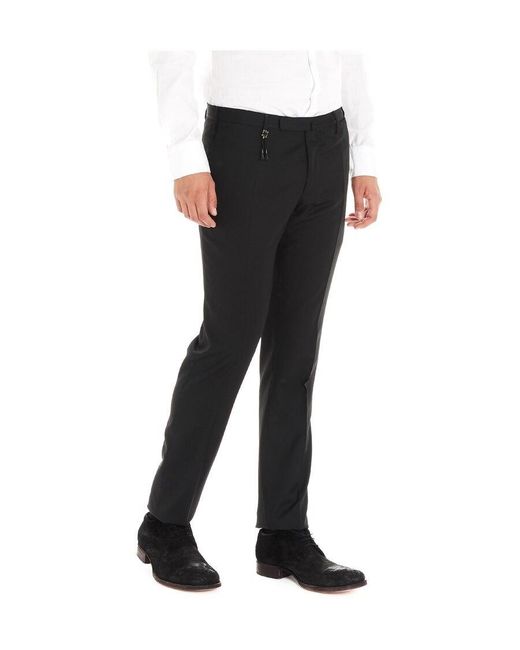 Incotex Black Straight Leg Trousers for men