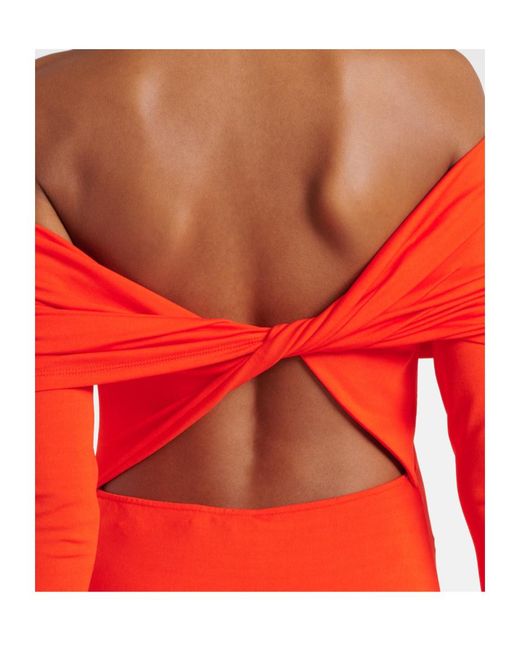 Ralph Lauren Red Off-Shoulder Maxi Dress