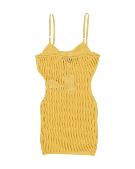 The Attico Yellow Spaghetti Strap Dress