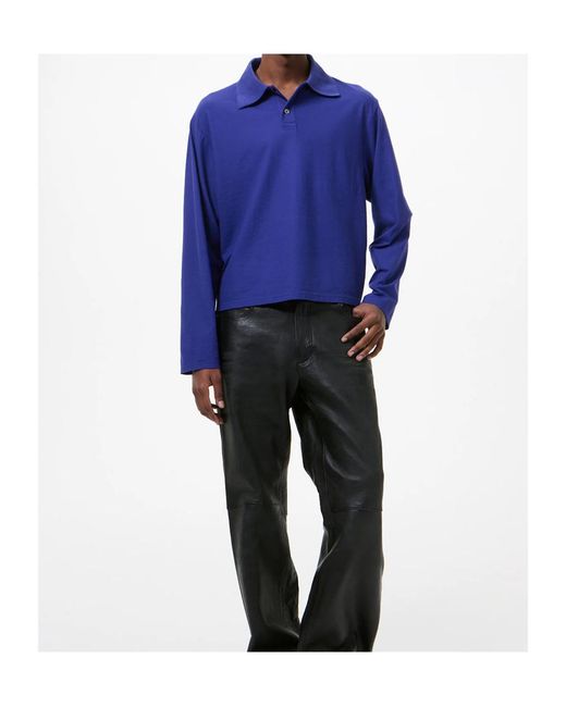 Our Legacy Blue Long Sleeve Polo Shirt for men