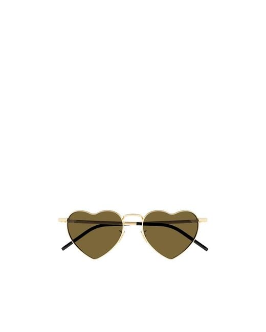Saint Laurent Green Loulou Heart-Frame Sunglasses for men