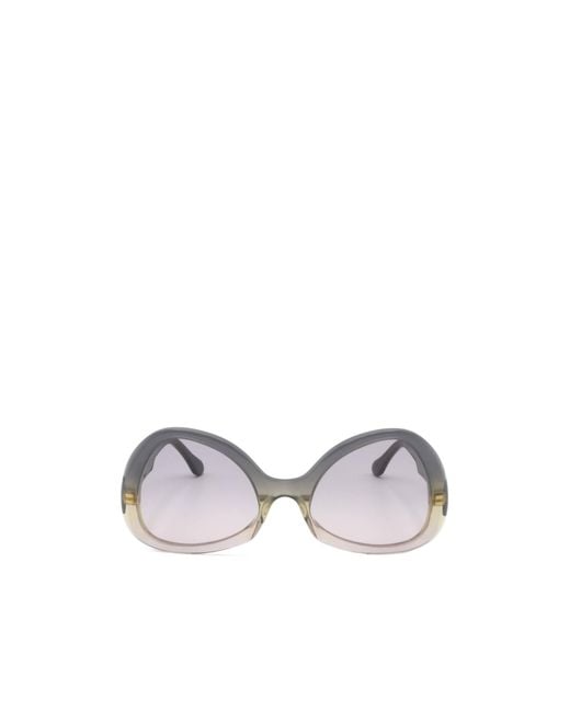 Marni White Geometric Frame Sunglasses for men