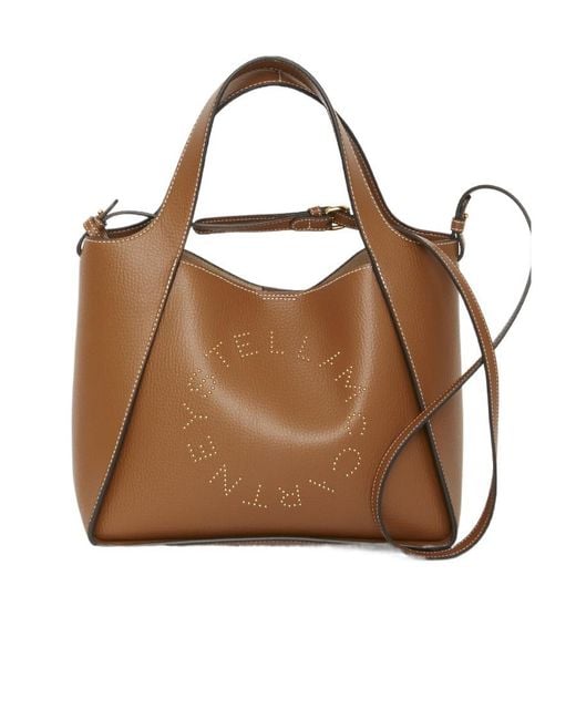 Stella McCartney Brown Logo Detailed Tote Bag