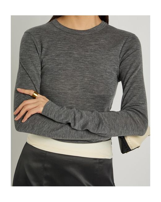 Rohe Gray Crew-Neck Merino Wool T-Shirt
