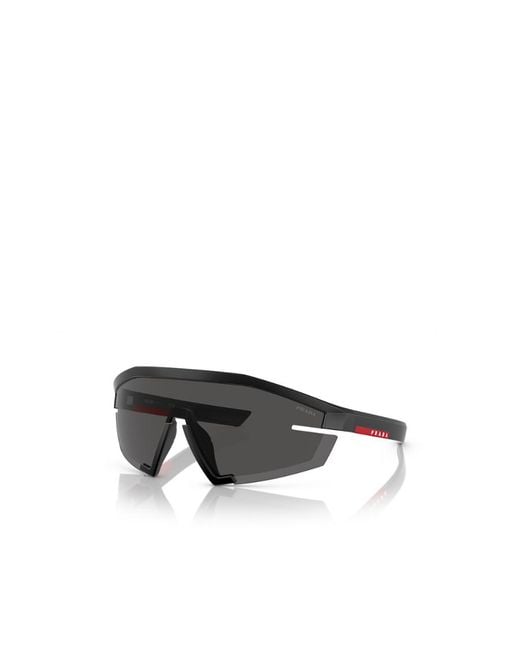Prada Linea Rossa Gray Prada Eyewear Shield Frame Sunglasses for men