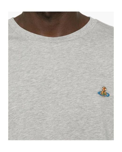Vivienne Westwood Gray Orb-Embroidered T-Shirt for men