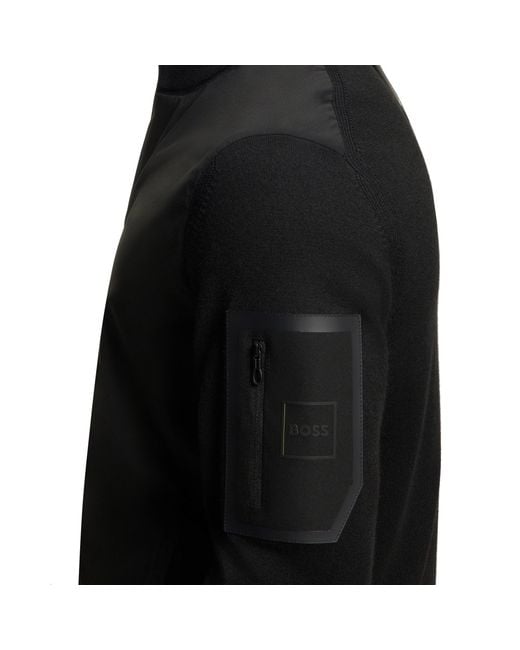 Boss Black Zip-Pocket Sweater for men