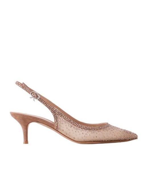Gianvito Rossi Pink Transparent Tulle High Heels