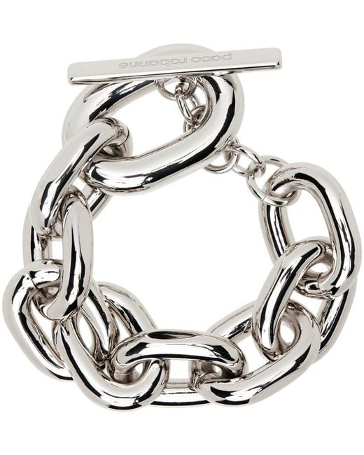 Rabanne White Logo Engraved Bracelet