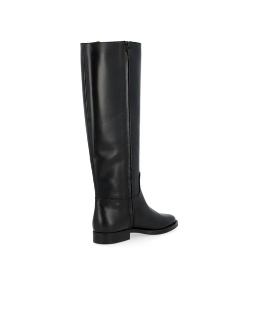 Via Roma 15 Black Round-Head Boots