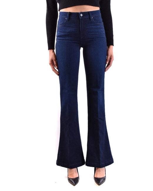 PAIGE Blue Belt-Strap Jeans