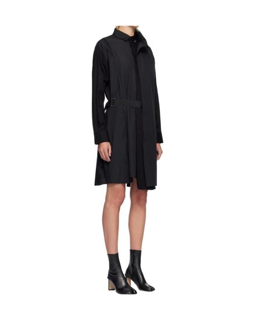 Sacai Black Poplin Midi Dress