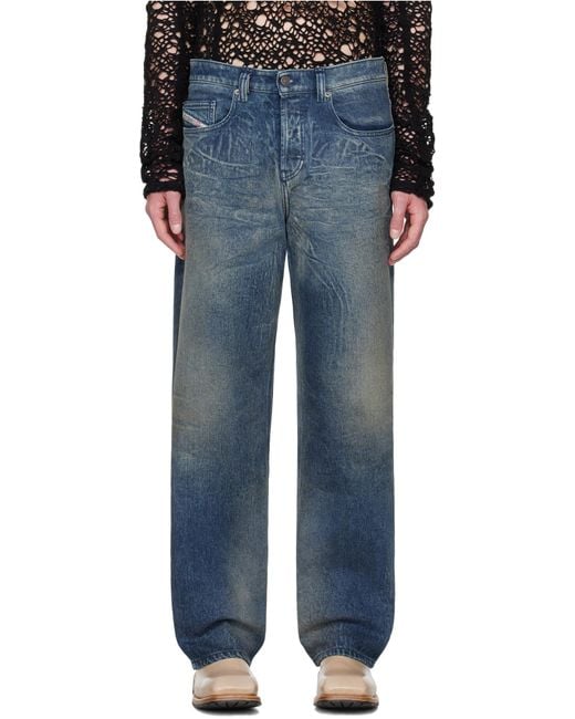 DIESEL Blue 2001 D-Macro Wide Leg Jeans for men