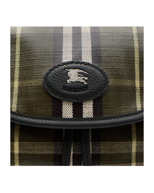 Burberry Black Tartan-Pattern Backpack for men