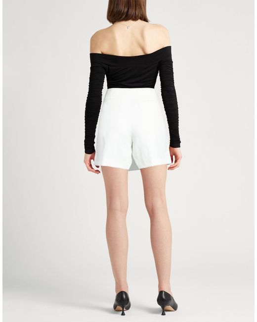 Tory Burch White Solid Color Wide-Leg Shorts
