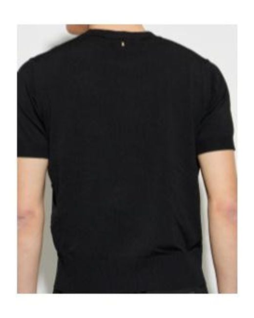 AMI Black Ami Fine Knit Crew Neck T-Shirt for men