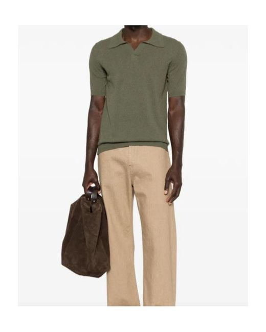 Roberto Collina Green Short-Sleeved Polo Shirt for men