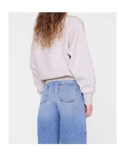 Anine Bing White Crew Neck Sweatshirt
