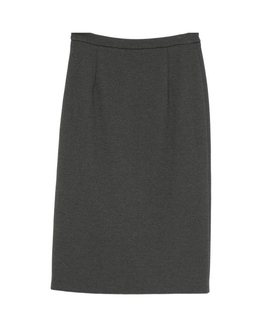 Semicouture Gray Rhinestone-Embellished Skirt