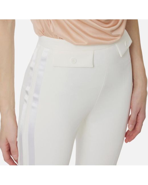 Elisabetta Franchi White Satin Trousers