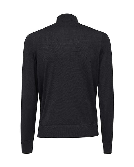 Tom Ford Blue Mock-Neck Knitted Jumper for men