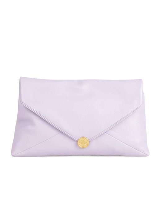 Dries Van Noten Purple Logo Clutch