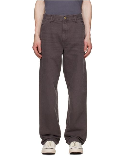 Carhartt Gray Single Knee Straight-Leg Pants for men