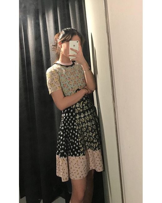 McQueen Multicolor Floral Printed Knitted Dress