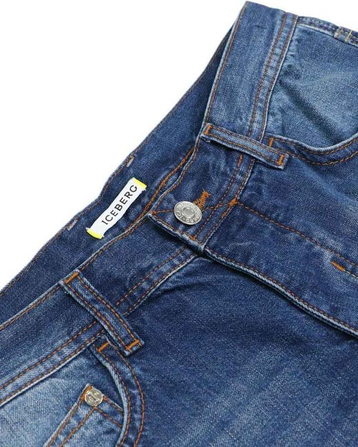 Iceberg Blue Straight Jeans for men
