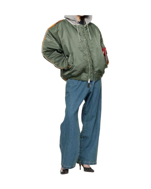 Vetements Green X Alpha Industries Collaboration Hooded Bomber Jacket