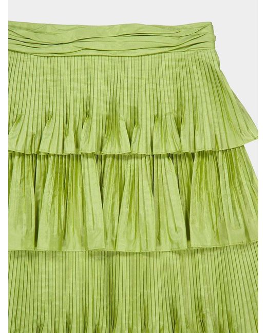 Valentino Green Ruffled Lettuce Hem Mini Skirt