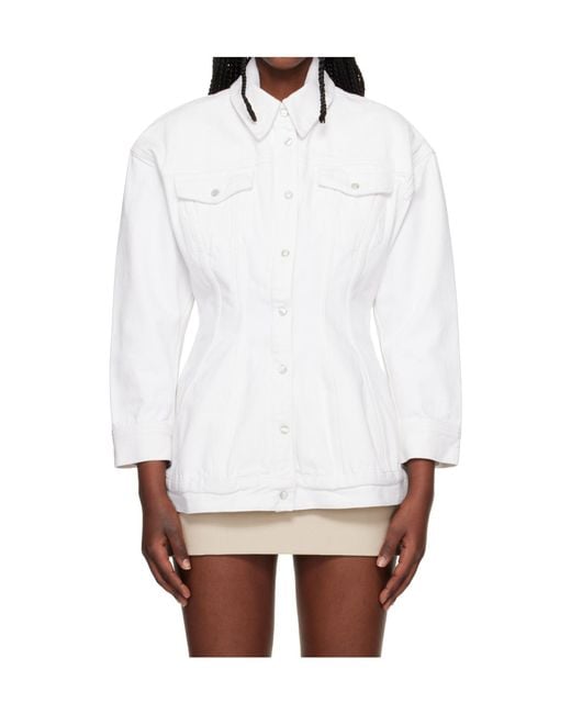 Wardrobe NYC White Non-Elastic Denim Jacket